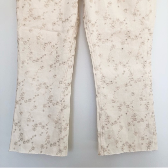 J.Crew Women's 10" Billie Demi Boot Crop Off-White Jeans Eyelet Embroidery 31 - Picture 7 of 15